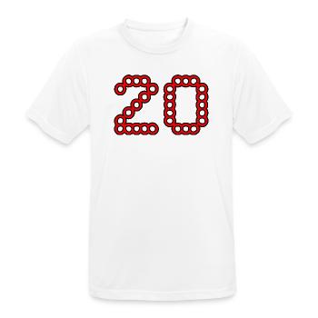 20. 20 YEARS. 20th ANNIVERSARY. 20 YEARS ANNIVERSARY. - Men's Breathable T-Shirt - white - Front - AI Model Male 185 dark (185cm)