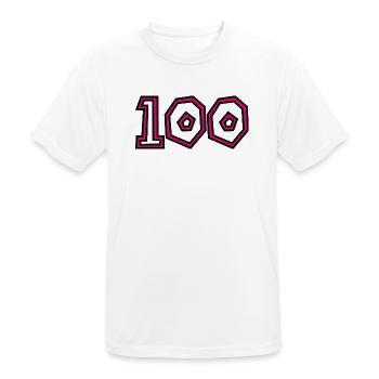 100. 100 JAHRE. 100-JÄHRIGES JUBILÄUM. GEBURTSTAG 1001 - Männer T-Shirt atmungsaktiv - Weiß - Vorne - AI Model Male 185 dark (185cm)
