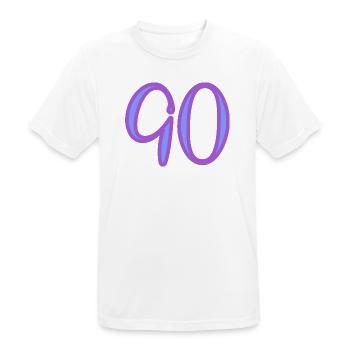 90 - Männer T-Shirt atmungsaktiv - Weiß - Vorne - AI Model Male 185 dark (185cm)