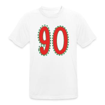 90. 90 ANS. 90e ANNIVERSAIRE. ANNIVERSAIRE 90 ANS. - T-shirt respirant Homme - blanc - Devant - AI Model Male 185 dark (185cm)