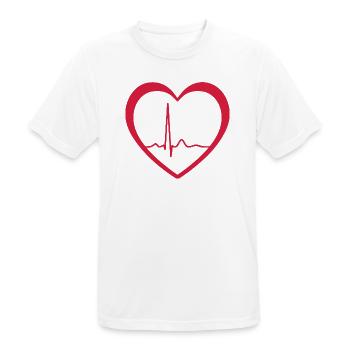 Heartbeat ECG Line Medical Pulse Wave Icon Vector - Men's Breathable T-Shirt - white - Front - AI Model Male 185 dark (185cm)