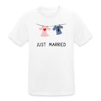 JUST MARRIED. MARRIED. ES LEBE DIE EHE - Männer T-Shirt atmungsaktiv - Weiß - Vorne - AI Model Male 185 dark (185cm)