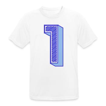 1. 1 JAHR. 1. JAHRESTAG. 1 JAHR GEBURTSTAG - Männer T-Shirt atmungsaktiv - Weiß - Vorne - AI Model Male 185 dark (185cm)