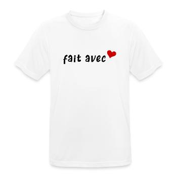 fait avec amour - T-shirt respirant Homme - blanc - Devant - AI Model Male 185 dark (185cm)