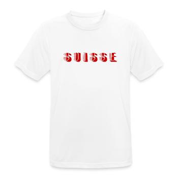 SCHWEIZ. LAND - Männer T-Shirt atmungsaktiv - Weiß - Vorne - AI Model Male 185 dark (185cm)
