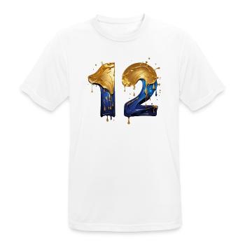 NR. 12 NUMMER 12 COOL 12. GEBURTSTAG - Männer T-Shirt atmungsaktiv - Weiß - Vorne - AI Model Male 185 dark (185cm)