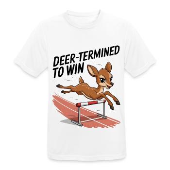 Deer-Termined To Win - Men's Breathable T-Shirt - white - Front - AI Model Male 185 dark (185cm)