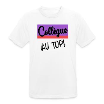 COLLEAGUE. START. EMPLOYMENT. HUMOR. MANAGER. CHIEF - Men's Breathable T-Shirt - white - Front - AI Model Male 185 dark (185cm)