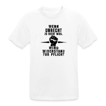 Resistance Is Mandatory - Statement Shirt - Men's Breathable T-Shirt - white - Front - AI Model Male 185 dark (185cm)