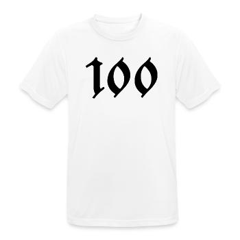 100. 100 YEARS. 100th ANNIVERSARY. BIRTHDAY 100 - Men's Breathable T-Shirt - white - Front - AI Model Male 185 dark (185cm)