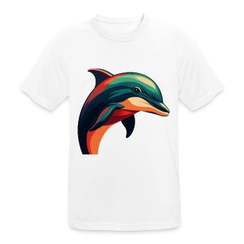 Delfin Cartoon Figur Buntes Haustier Tier - Männer T-Shirt atmungsaktiv - Weiß - Vorne - AI Model Male 185 dark (185cm)