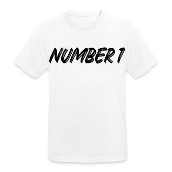 Number 1 - eins - erster - erste - 1 - Nummer 1 - Männer T-Shirt atmungsaktiv - Weiß - Vorne - AI Model Male 185 dark (185cm)