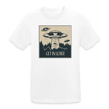 Außerirdischer Ufo Lustig Weltraum Geschenk - Männer T-Shirt atmungsaktiv - Weiß - Vorne - AI Model Male 185 dark (185cm)