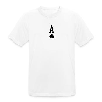 Carte à jouer au poker - As de pique - T-shirt respirant Homme - blanc - Devant - AI Model Male 185 dark (185cm)