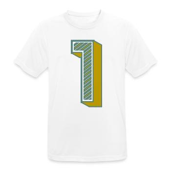 1. 1 JAHR. 1. JAHRESTAG. 1 JAHR GEBURTSTAG - Männer T-Shirt atmungsaktiv - Weiß - Vorne - AI Model Male 185 dark (185cm)