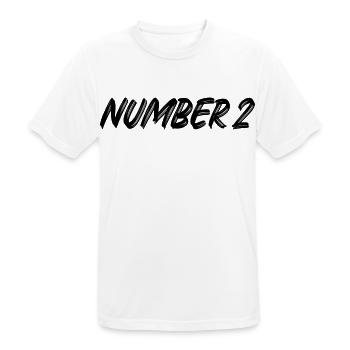 Number 2 - zwei - zweiter - zweite - 2 - Nummer 2 - Männer T-Shirt atmungsaktiv - Weiß - Vorne - AI Model Male 185 dark (185cm)