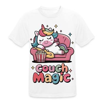 Couch-Magie - Männer T-Shirt atmungsaktiv - Weiß - Vorne - AI Model Male 185 dark (185cm)