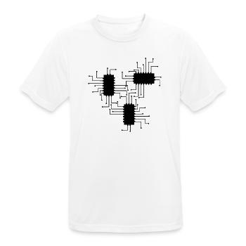 électricien électricien électronique électrique profession tension CPU - T-shirt respirant Homme - blanc - Devant - AI Model Male 185 dark (185cm)