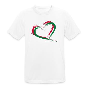 Herz Bürste Flagge der Malediven - Männer T-Shirt atmungsaktiv - Weiß - Vorne - AI Model Male 185 dark (185cm)