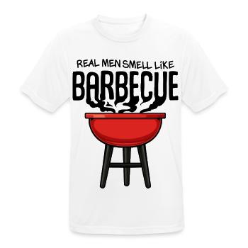Red Kettle Grill Illustration - Men's Breathable T-Shirt - white - Front - AI Model Male 185 dark (185cm)