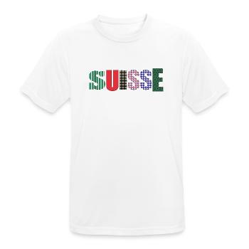 SUISSE. PAYS - T-shirt respirant Homme - blanc - Devant - AI Model Male 185 dark (185cm)