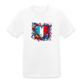 Französisches Vintage-Herz - Männer T-Shirt atmungsaktiv - Weiß - Vorne - AI Model Male 185 dark (185cm)