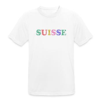SCHWEIZ. LAND - Männer T-Shirt atmungsaktiv - Weiß - Vorne - AI Model Male 185 dark (185cm)