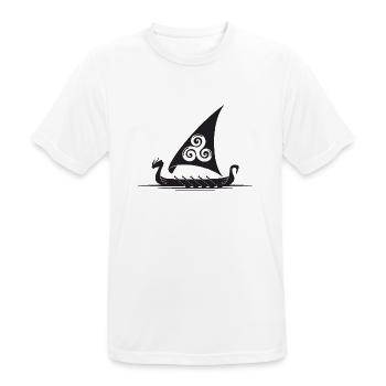 Voile de navire viking Triskel - T-shirt respirant Homme - blanc - Devant - AI Model Male 185 dark (185cm)
