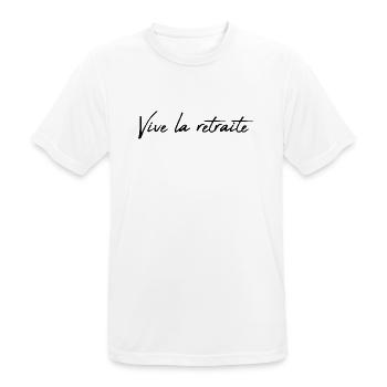 RETRAITE. RETRAITE. RETRAITEE. BONNE RETRAITE - T-shirt respirant Homme - blanc - Devant - AI Model Male 185 dark (185cm)