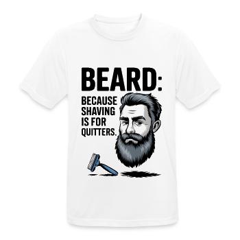 BEARD: Because Shaving Is For Quitters - Men's Breathable T-Shirt - white - Front - AI Model Male 185 dark (185cm)