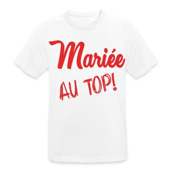 EVJF. MARIEE. TEAM MARIEE. FUTURE MARIEE - T-shirt respirant Homme - blanc - Devant - AI Model Male 185 dark (185cm)