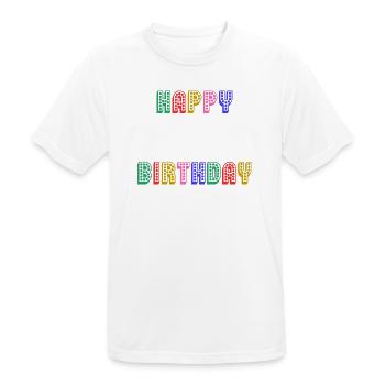 ALLES GUTE ZUM GEBURTSTAG. JAHRESTAG. - Männer T-Shirt atmungsaktiv - Weiß - Vorne - AI Model Male 185 dark (185cm)