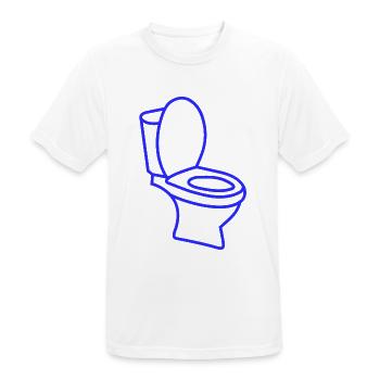 Klo WC Toilette - Männer T-Shirt atmungsaktiv - Weiß - Vorne - AI Model Male 185 dark (185cm)
