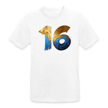 NO. 16 NUMBER 16 COOL 16TH BIRTHDAY - Men's Breathable T-Shirt - white - Front - AI Model Male 185 dark (185cm)