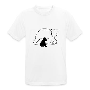 Ours ours ours brun mère bébé nature forêt amour - T-shirt respirant Homme - blanc - Devant - AI Model Male 185 dark (185cm)