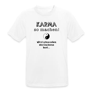 karma so machen - Männer T-Shirt atmungsaktiv - Weiß - Vorne - AI Model Male 185 dark (185cm)