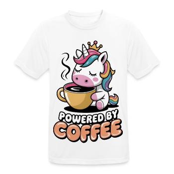 Angetrieben von Kaffee - Männer T-Shirt atmungsaktiv - Weiß - Vorne - AI Model Male 185 dark (185cm)