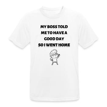 Quitting time - Men's Breathable T-Shirt - white - Front - AI Model Male 185 dark (185cm)