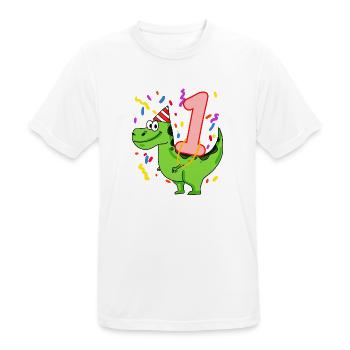Dinosaurier Geburtstag 1 Jahre alt - Männer T-Shirt atmungsaktiv - Weiß - Vorne - AI Model Male 185 dark (185cm)
