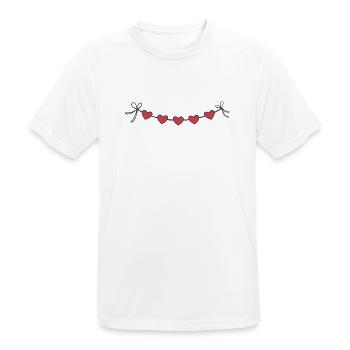 Coeur Guirlande Guirlande Coeurs - T-shirt respirant Homme - blanc - Devant - AI Model Male 185 dark (185cm)