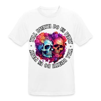 Jusqu’à ce que la mort nous sépare (8) - T-shirt respirant Homme - blanc - Devant - AI Model Male 185 dark (185cm)