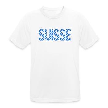 SCHWEIZ. HUMOR. LAND. FLAGGE - Männer T-Shirt atmungsaktiv - Weiß - Vorne - AI Model Male 185 dark (185cm)