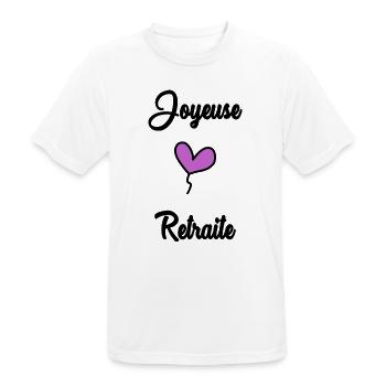 COLLEGUE. DEPART. RETRAITE - T-shirt respirant Homme - blanc - Devant - AI Model Male 185 dark (185cm)