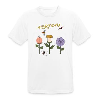 Harmony Flowers - Men's Breathable T-Shirt - white - Front - AI Model Male 185 dark (185cm)