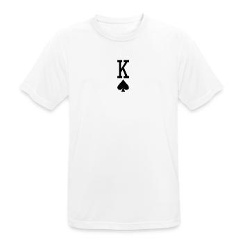 Carte à jouer au poker - King of Spades - T-shirt respirant Homme - blanc - Devant - AI Model Male 185 dark (185cm)