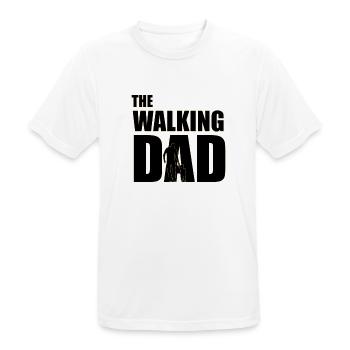 Der wandelnde Papa (schwarz) Kontur Gold - Männer T-Shirt atmungsaktiv - Weiß - Vorne - AI Model Male 185 dark (185cm)