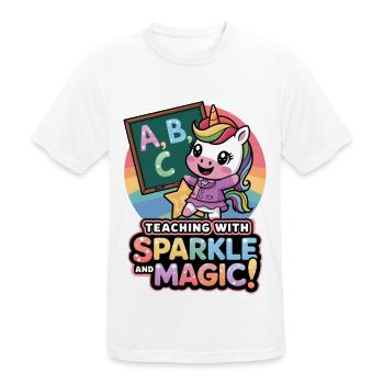 Teaching With Sparkle And Magic! - Men's Breathable T-Shirt - white - Front - AI Model Male 185 dark (185cm)