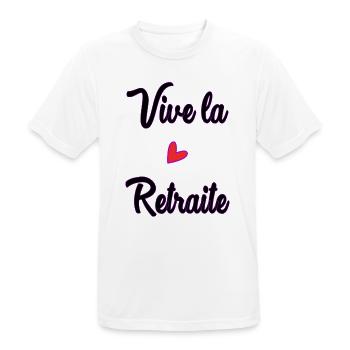 RETRAITE. RETRAITE. RETRAITEE. BONNE RETRAITE - T-shirt respirant Homme - blanc - Devant - AI Model Male 185 dark (185cm)