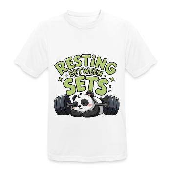 Resting Between Sets - Men's Breathable T-Shirt - white - Front - AI Model Male 185 dark (185cm)
