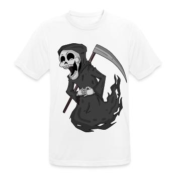 Sensenmann lacht lustig - Männer T-Shirt atmungsaktiv - Weiß - Vorne - AI Model Male 185 dark (185cm)